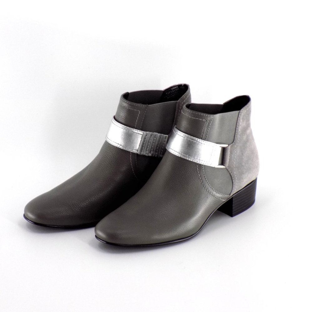 LOGO by Lori Goldstein Silver and Gray Ankle Boots - Picture 10 of 13